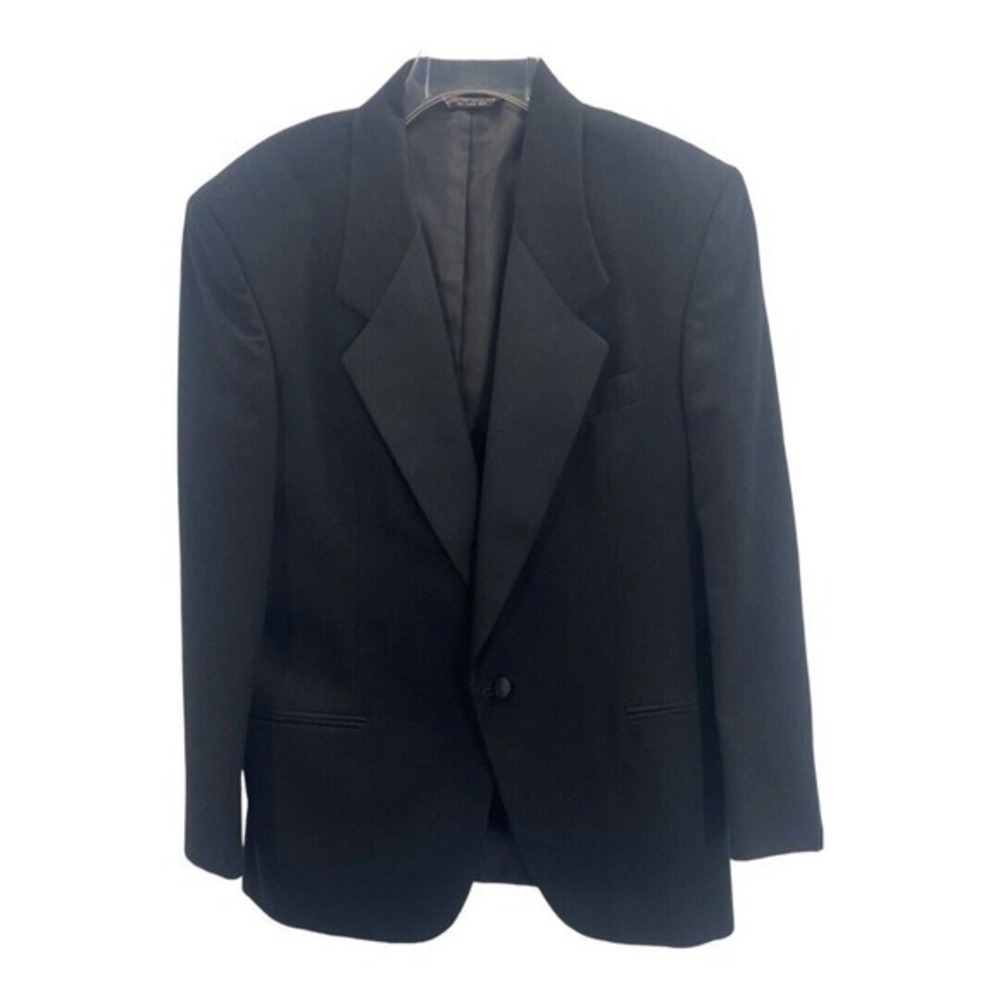 Raffinati‎ Gold Formal Black Tuxedo Style Jacket Polyester Made In USA 39 S